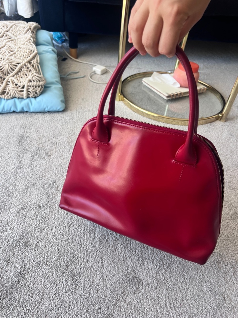 Furla Red Leather Top Handle Handbag – Like New Condition ❤️